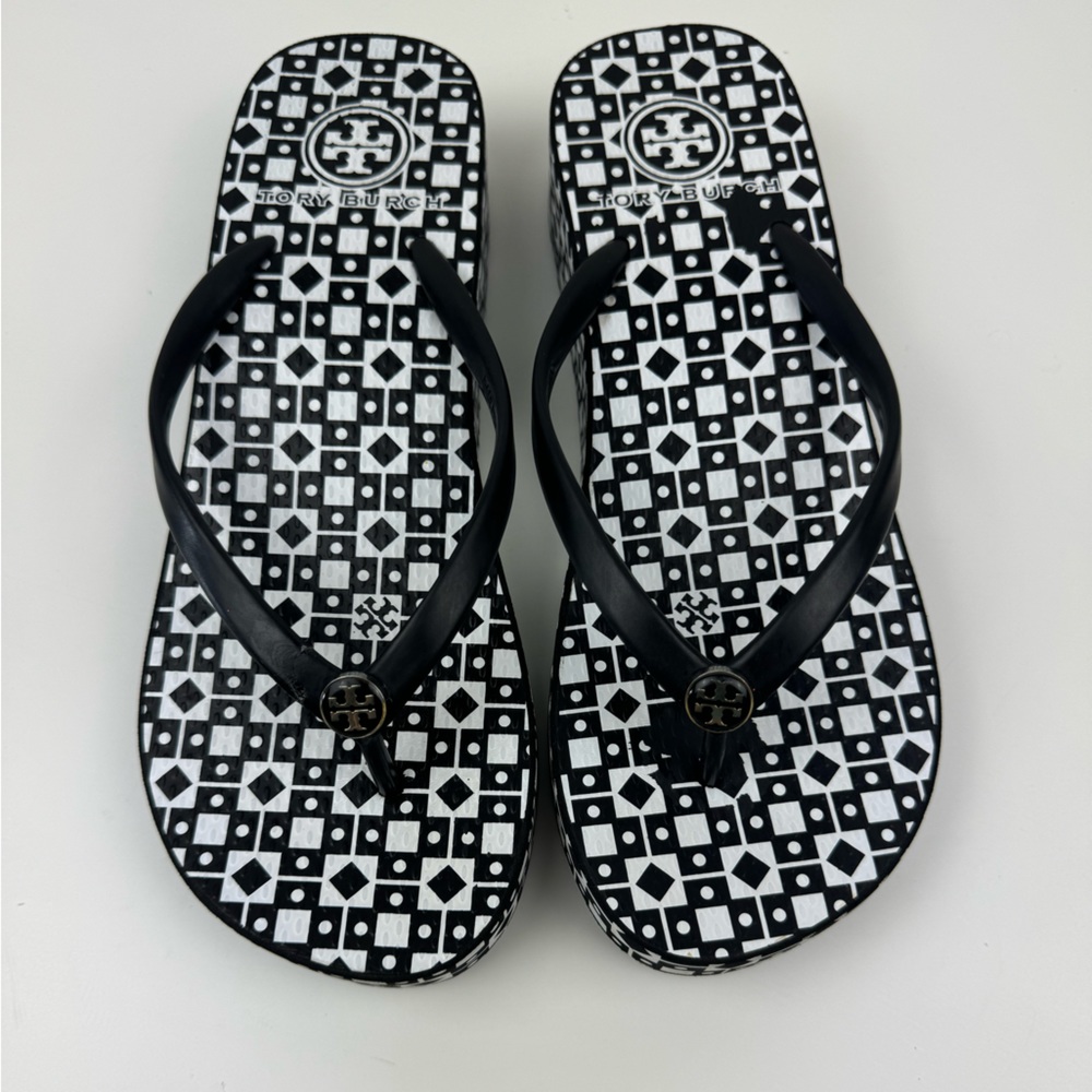 Tory Burch Black and White Sandals